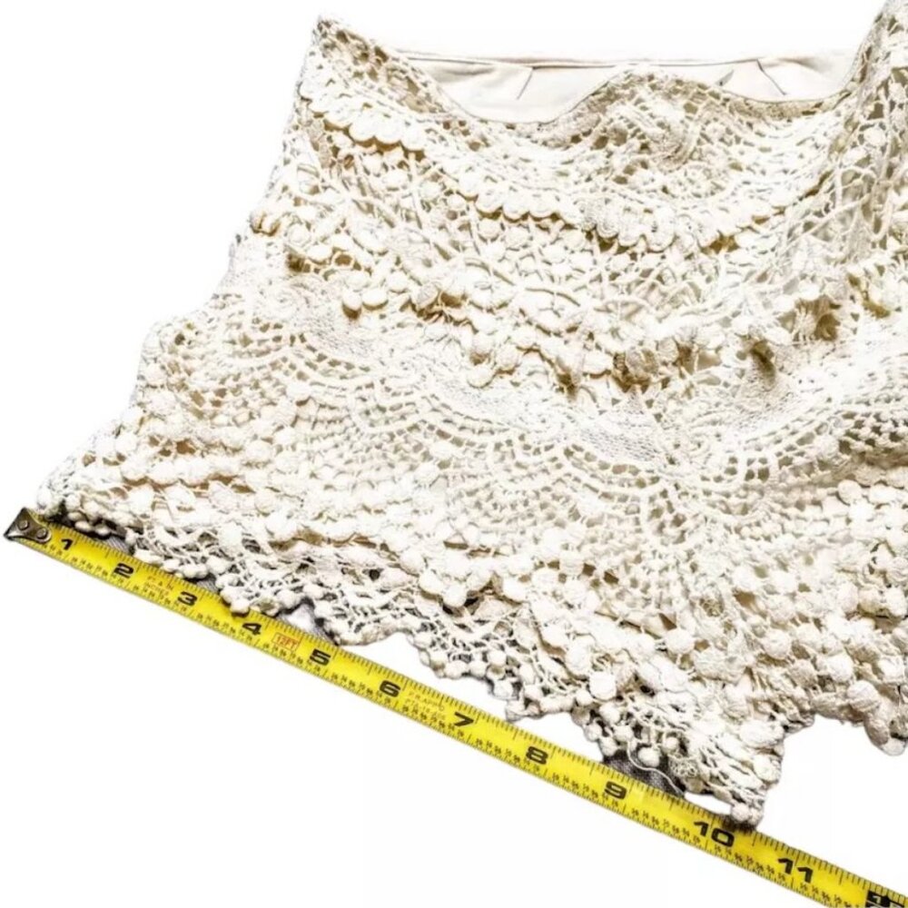 URBAN OUTFITTERS / KIMCHI BLUE Shorts White Lace Boho Crochet High Waisted, 2 - Picture 11 of 13